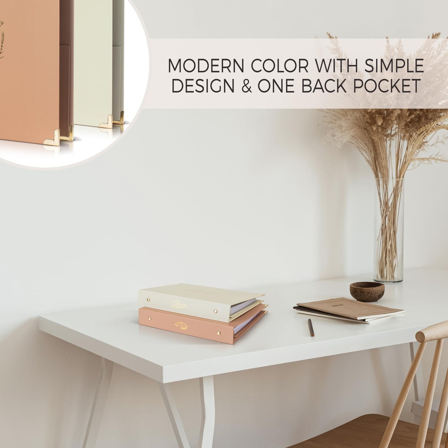 Aesthetic 6 Ring A5 Binder Set of 2 - The Perfect Small 0.75 Inch Planner Binder for Journaling or Collections - Refillable Notebook Holder with Pocket