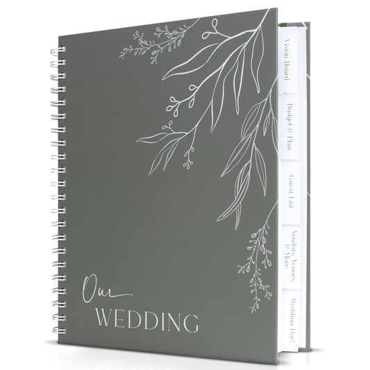 Beautiful Minimalistic Wedding Planner Book and Organizer - Enhance Excitement and Makes Your Countdown Planning Easy - Unique Engagement Gift for Newly Engaged Couples, Future Brides and Grooms