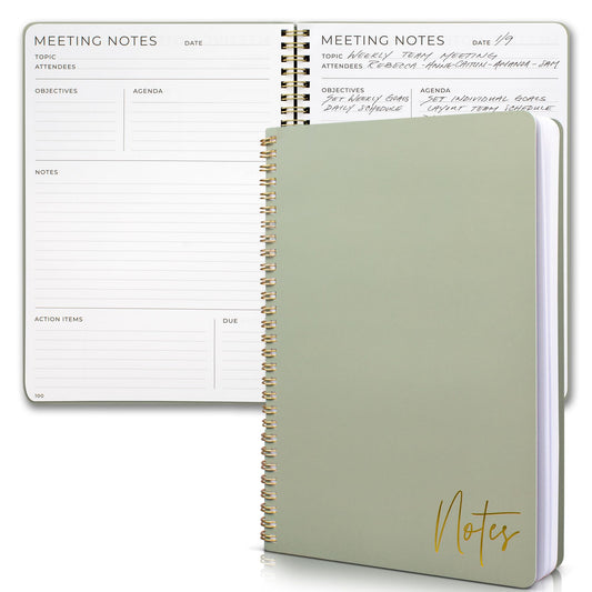 ZICOTO Beautiful Meeting Notebook For Work Organization - Easily Take Notes And Keep Agendas on Track - The Perfect Office Planner Supplies for Women & Men to Professionally Manage Business Projects