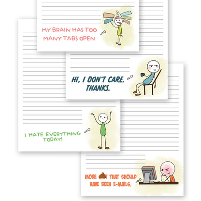 ZICOTO Super Funny Notepads - Hilarious Office Gift for Your Women Coworkers - Set of 4 Office Supplies Memo Pads w/ 4 Assorted Designs, 50 Sheets Each, 4.25" x 5.5"