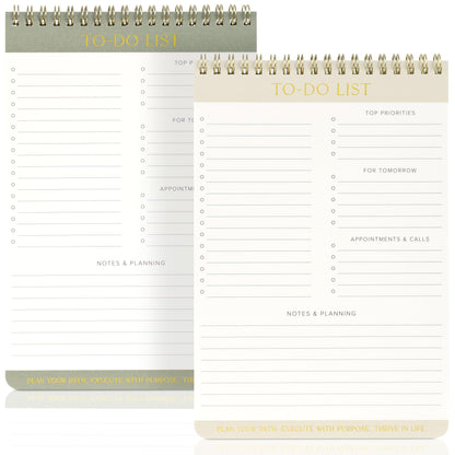ZICOTO Beautiful To Do List Note Pads Set Of 2 for Easy Daily Planning - The Perfect Work Notepads, Notebooks and Office Desk Supplies For Women - Perfect to Effectively Organize Your Tasks