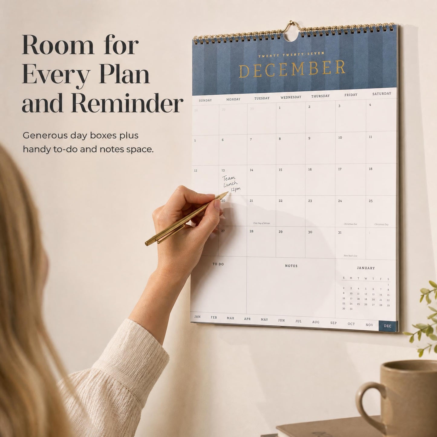 Aesthetic 2026-2027 Wall Calendar - Runs from June 2026 Until December 2027 - The Perfect Modern Calendar Planner for Easy Organizing