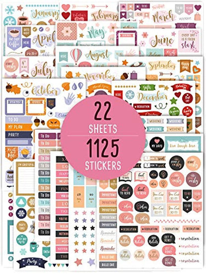 Aesthetic Monthly Planner Stickers - 1100+ Beautiful Design Accessories Enhance and Streamline Your Planner, Journal and Calendar