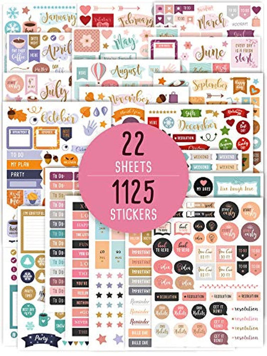 Aesthetic Monthly Planner Stickers - 1100+ Beautiful Design Accessories Enhance and Streamline Your Planner, Journal and Calendar