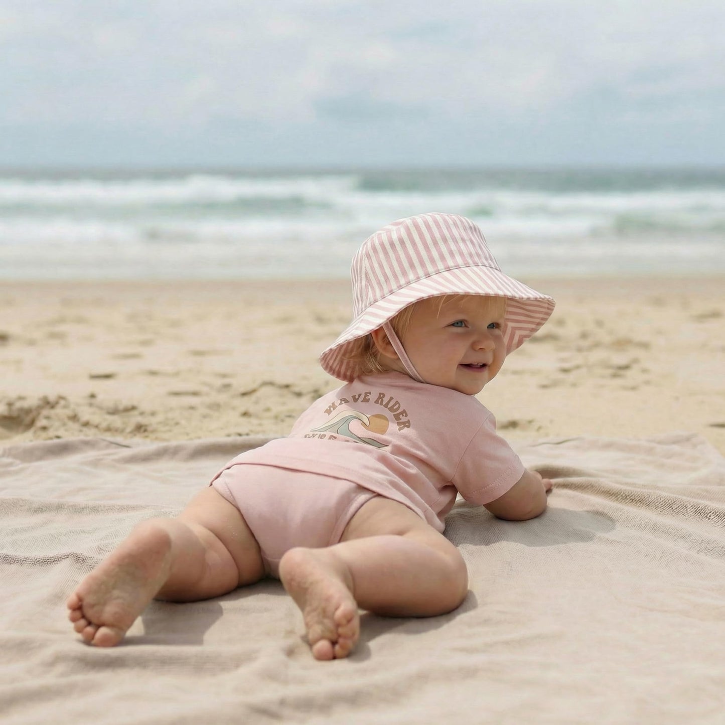Beautiful Baby Sun Hat 0-6 Months - Adjustable Toddler Hat with UPF 50+ Sun Protection - Cute Kids Bucket Hat for Beach