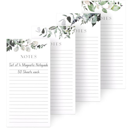 Beautiful Magnetic Notepads for Fridge - Set Of 4 Modern Note pads With Lined Pages to Easily Write Notes & Make Grocery/Shopping Lists - The Perfect To Do Pad w/ Strong Magnets for Your Refrigerator