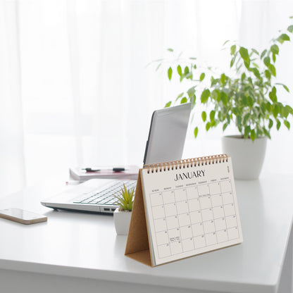 Aesthetic Desk Calendar 2026 - Runs until December 2026 - Beautiful Small Flip Desktop Calendar for Easy Organizing