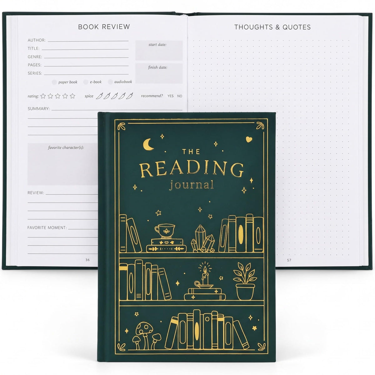 Beautiful Reading Journal for Book Lovers - Sturdy Hard Cover Tracker