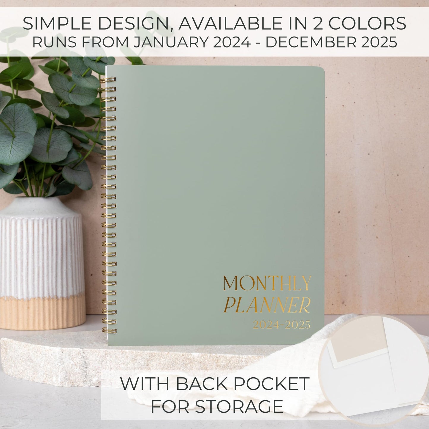 Beautiful 2025 Monthly Planner and Calendar Book - To Do List Notebook That Easily Organizes Your Tasks to Boost Productivity - Runs From Until December 2025