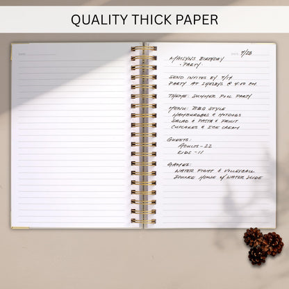 Aesthetic Thick Spiral Notebook Journal For Women in B5 Format - Modern Linen Hardcover College Ruled Note Book With 300 Lined Pages - Perfect For Writing And Staying Organized at Work or School