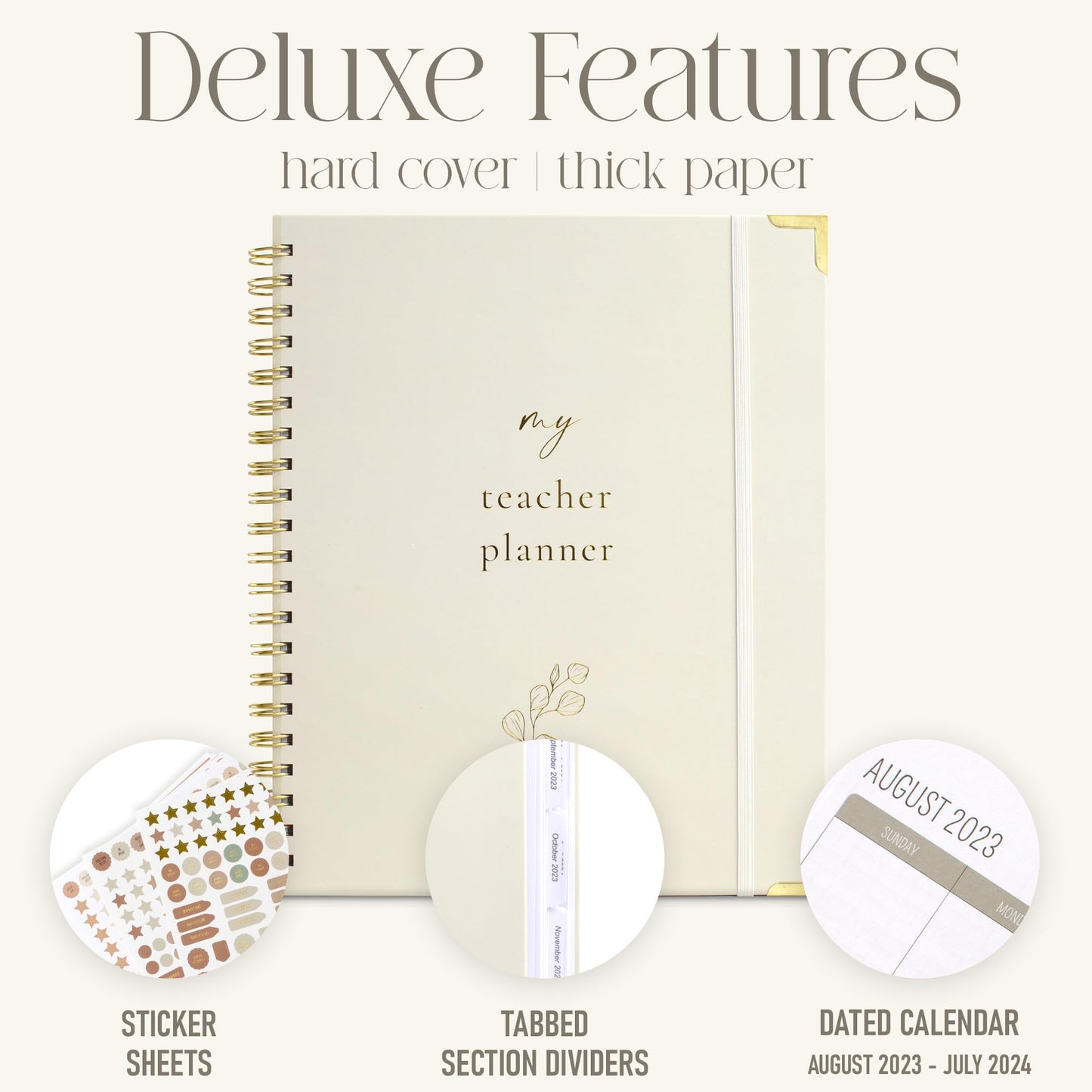 Simplified Teacher Planner For The 2023-2024 Academic School Year - Your All Incl. 8.5" x 11" Lesson Plan Book Supplies - Easily Organize Your Daily, Weekly & Monthly Classroom/Homeschool Schedule