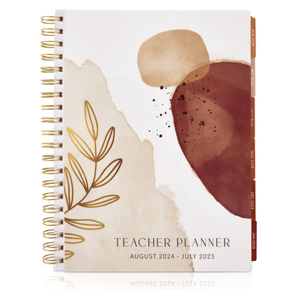Aesthetic Teacher Planner For The 2024-2025 Academic School Year - Your All Incl. 8.5" x 10.5" Lesson Plan Book Supplies - Easily Organize Your Daily, Weekly & Monthly Classroom/Homeschool Schedule