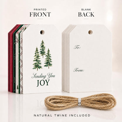 Beautiful Christmas Gift Tags - 48 Festive Quality Labels with Rope