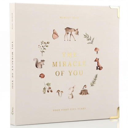 Keepsake Baby Memory Book for Boys and Girls – Timeless First 5 Year Baby Book – Neutral Journal Scrapbook or Photo Album - Record a Milestone for Every Event from Birth to Age 5