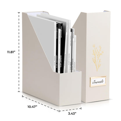 Aesthetic 3 Ring Binder Set of 2 and Beautiful Magazine Holder Set of 3 Bundle - Easily Organizes Your Paperwork for School, Office or Work