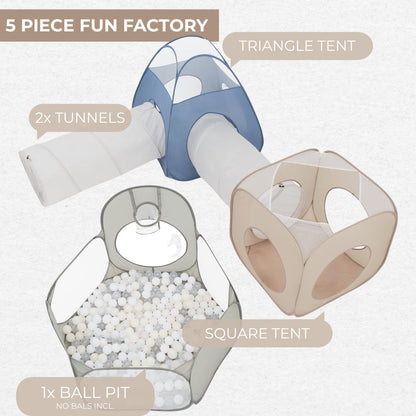 Stylish Play Tents and Tunnel Toy Set for Toddlers - A Fun Pop-Up Tent with Crawl Tunnels and a Ball Pit - A Great Gift for Babies That Sets Up in Seconds and Gives Kids 1-3 Unlimited Indoor Fun