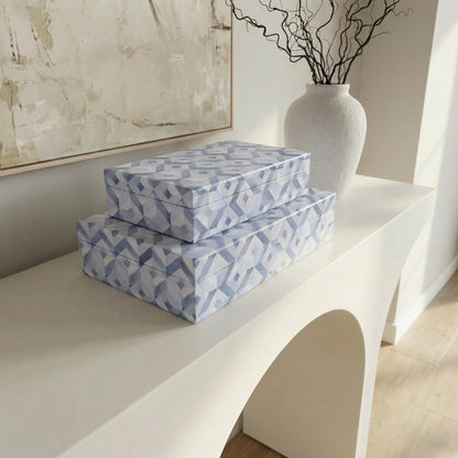 ZICOTO Beautiful Decorative Box Set of 2 - Stylish Decorarive Storage Boxes With Lids Enhance Your Living Room