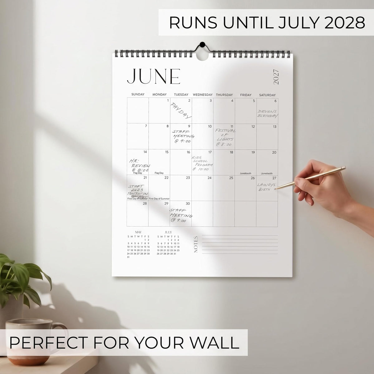 Beautiful 2026-2027 Wall Calendar - Runs from January 2027 until July 2028