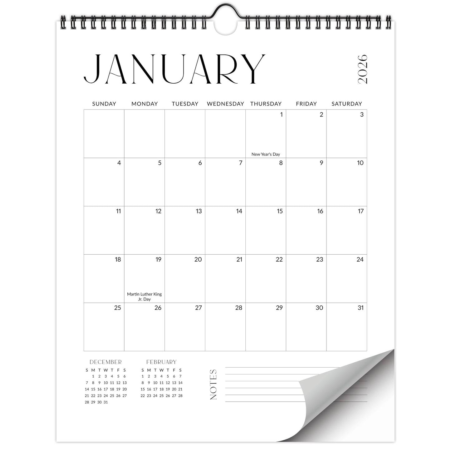 Beautiful 2026 Wall Calendar - Runs from January 2026 until July 2027 - Large 14.5" x 11.5" Office Wall Calendar for Easy Organizing