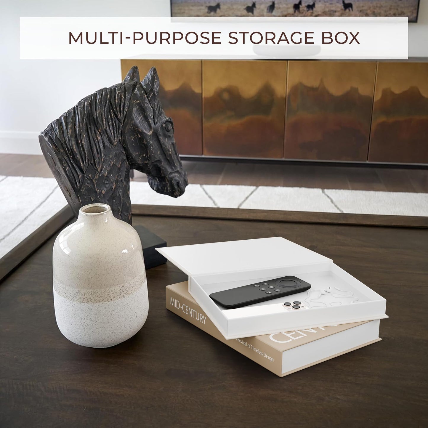 Aesthetic Decorative Books - Set of 2 Stylish Boxes Enhance Your Coffee Table, Bookshelf or Mantel Decor - Beautiful Fake/Faux Books for Modern Home Decoration, Photo Storage and as a Keepsake Box