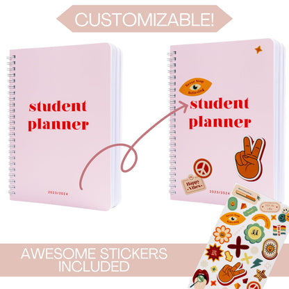 Simplified 2023-2024 Student Planner To Stay Organized - A Beautiful 8.5" x 5.5" Planner for Middle and High School Students with Weekly & Monthly Spreads For The 23-24 Academic Year