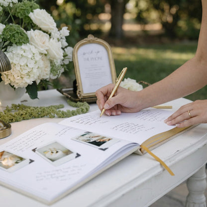 ZICOTO Beautiful Wedding Guest Book for Your Wedding Reception - Simply Elegant Guestbook to Sign in and Add Polaroid Photos - The Perfect Baby Shower Guest Book for The Special Day