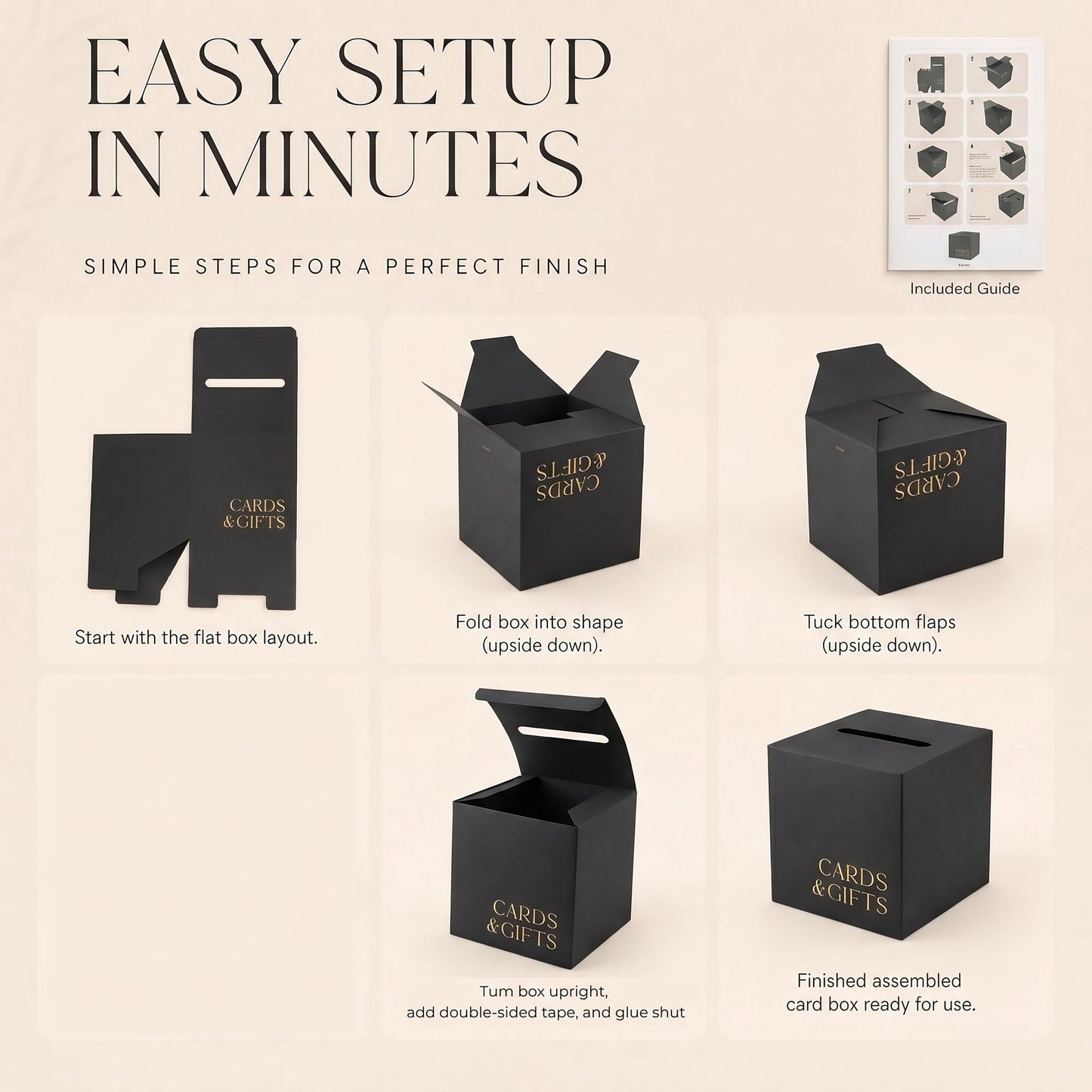 ZICOTO Elegant Wedding Card Box for a Beautiful Reception Gift Table – Lovely Card Box for Wedding, Graduation and Celebration Decor – Charming Envelope Gift Box