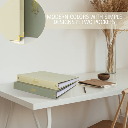 Aesthetic 3 Ring Binder Set of 2 and Beautiful Magazine Holder Set of 3 Bundle - Easily Organizes Your Paperwork for School, Office or Work