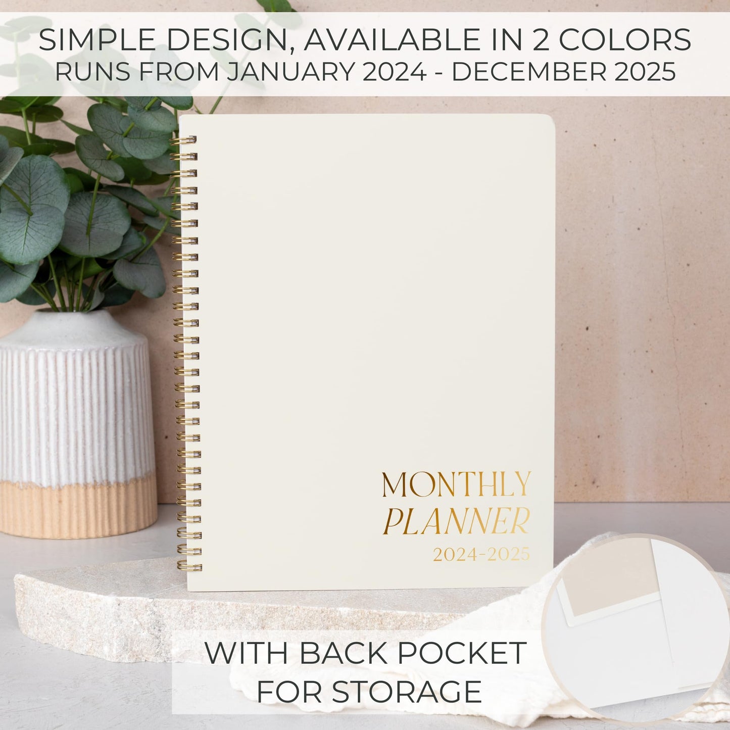 Beautiful 2025 Monthly Planner and Calendar Book - To Do List Notebook That Easily Organizes Your Tasks to Boost Productivity - Runs From Until December 2025