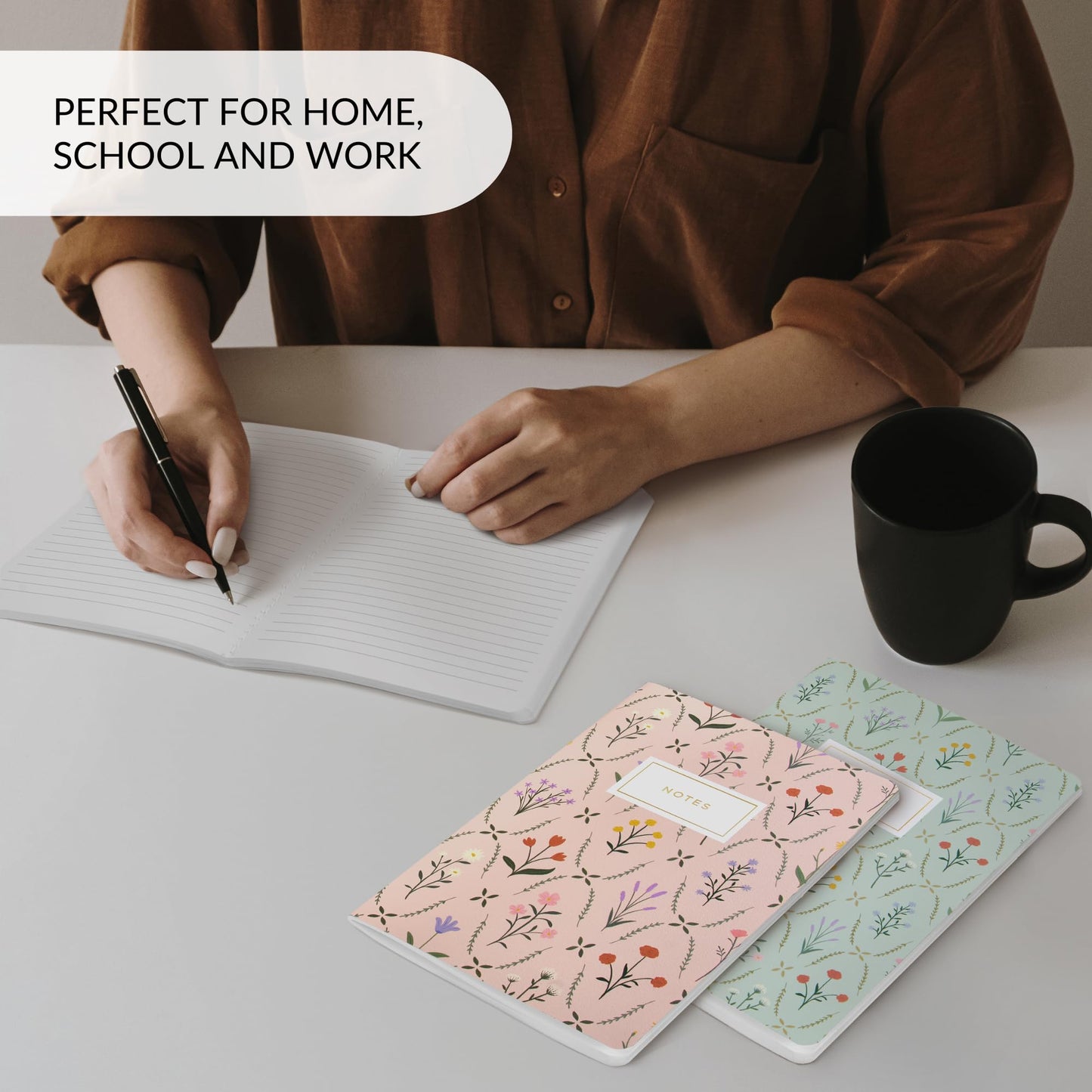 ZICOTO Aesthetic Journal Notebook Set of 4 For Women - Cute College Ruled A5 Journaling Notebooks with Lined Pages - Perfect For Writing And Staying Organized at Work or School