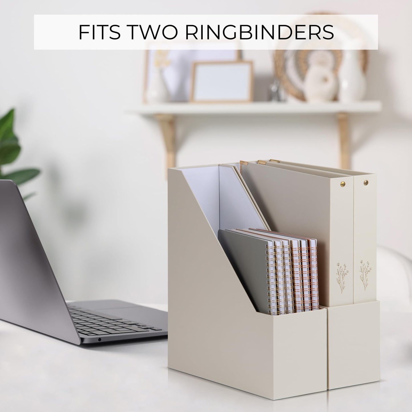 ZICOTO Aesthetic Thick Spiral Notebook Journal and Magazine Holder Set Of 3 Bundle - Perfect For Writing And Staying Organized at Work or School