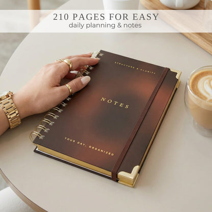 Aesthetic Daily Planner And Notebook With Hourly Schedule - Beautiful Spiral To do List Notepad For Work/Home to Organize Tasks And Appointments - Stylish School/Office Supplies Book For Women
