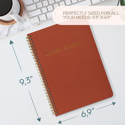 Beautiful Daily Planner And Notebook With Hourly Schedule - Aesthetic Spiral To do List Notepad to Easily Organize Your Tasks And Appointments - Stylish Book And School Or Office Supplies For Women