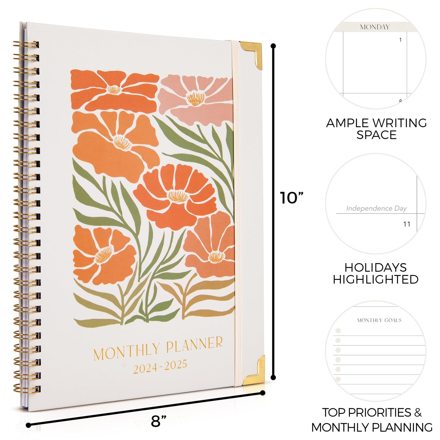 Beautiful 2025 Monthly Planner and Calendar Book - To Do List Notebook That Easily Organizes Your Tasks to Boost Productivity - Runs Until December 2025