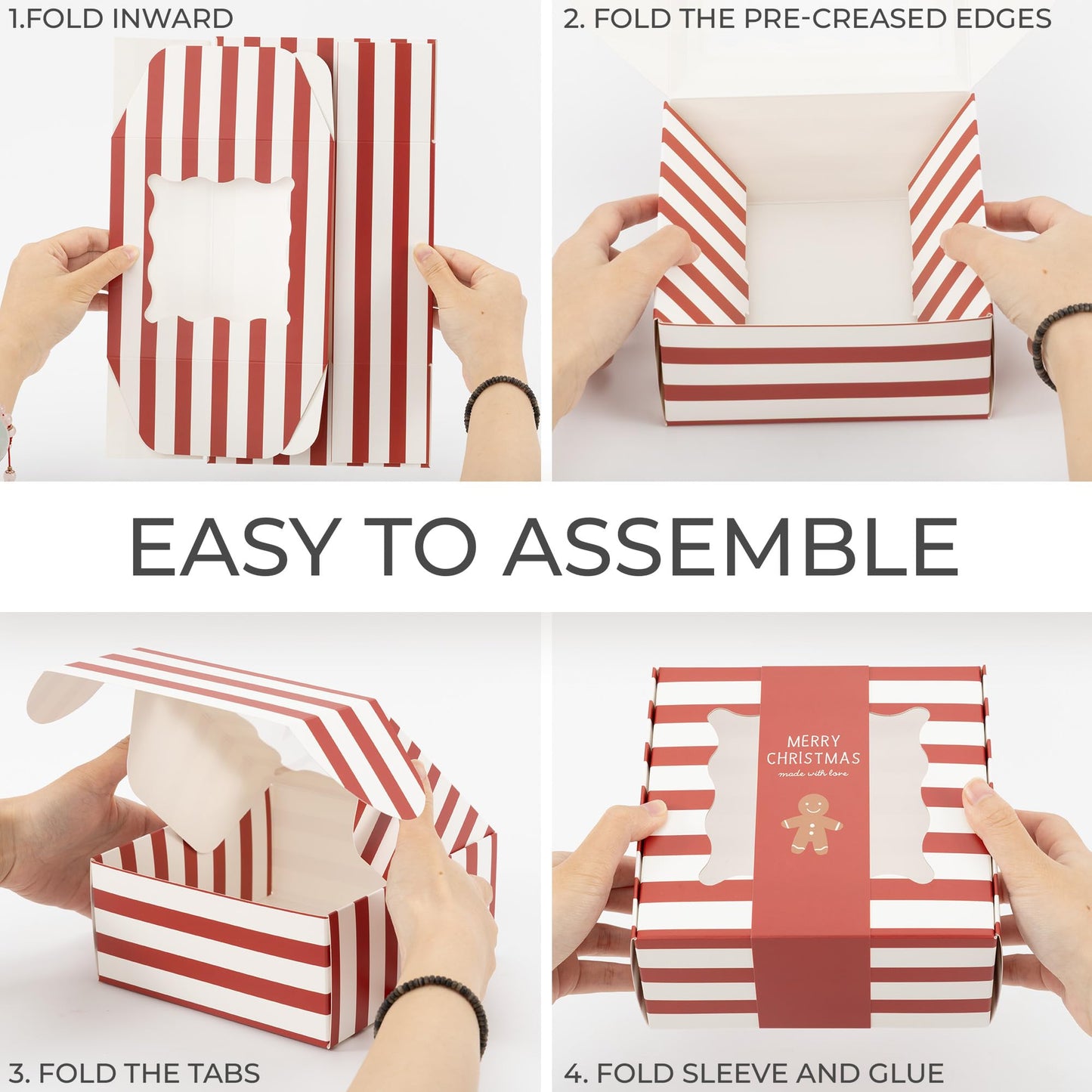 Beautiful Christmas Cookie Boxes Set Of 9 - Cute Containers Are Perfect To Share Delicious Homemade Cookies, Candy Or Cupcakes With Friends & Family - Sturdy Tins With Lids For Holiday Gift Giving