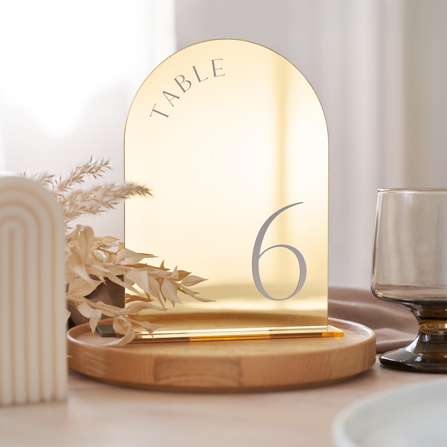 ZICOTO Beautiful Gold Wedding Table Numbers with Stands - Elegant Double Sided 5x7 inch Acrylic Signs Numbered 1-15 - The Perfect Decor for Your Wedding Reception Or Events