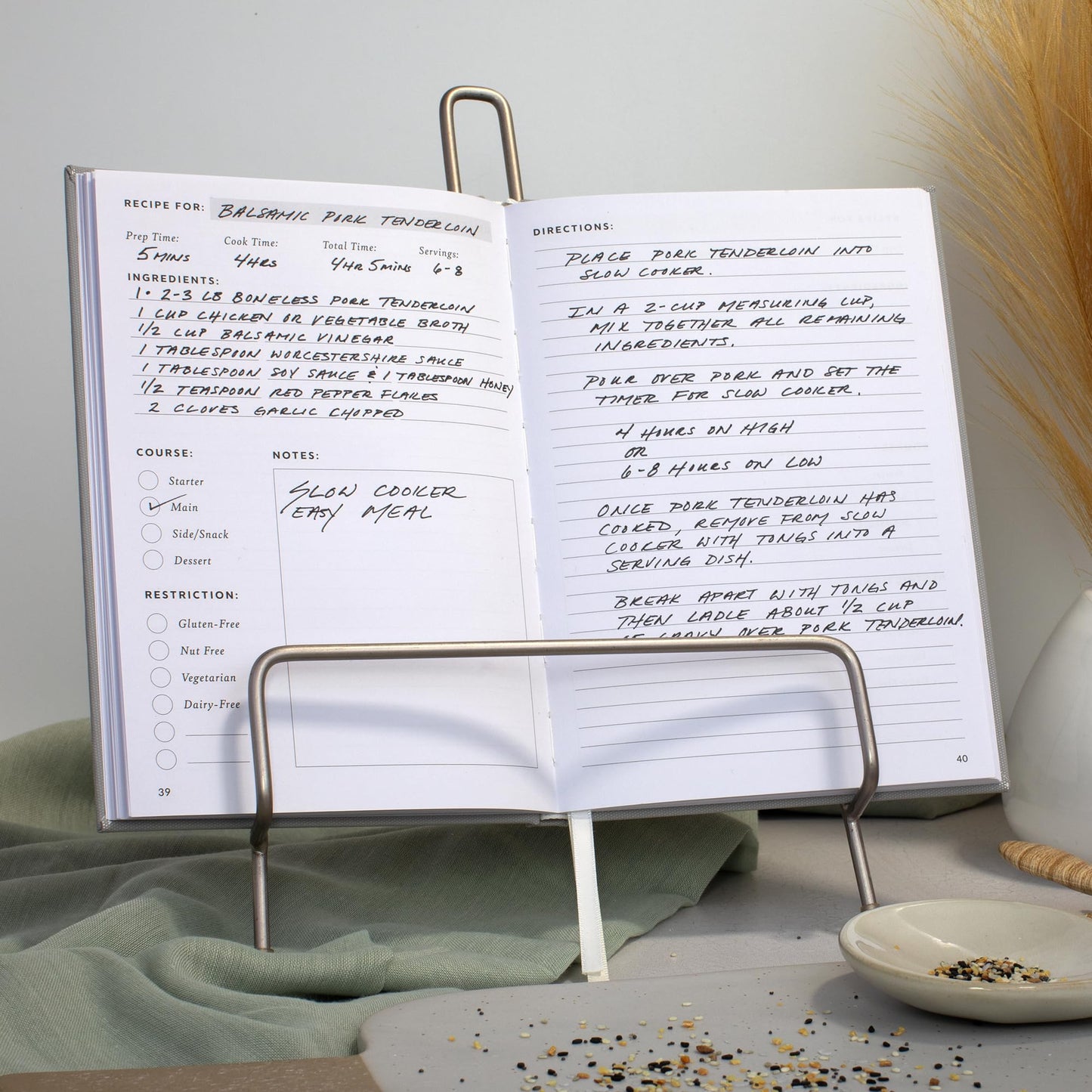 ZICOTO Aesthetic Blank Recipe Book with Waterproof Cover - The Perfect Recipe Notebook To Write In Your Own Recipes - Beautiful Blank Cookbook to Organize Your Recipes