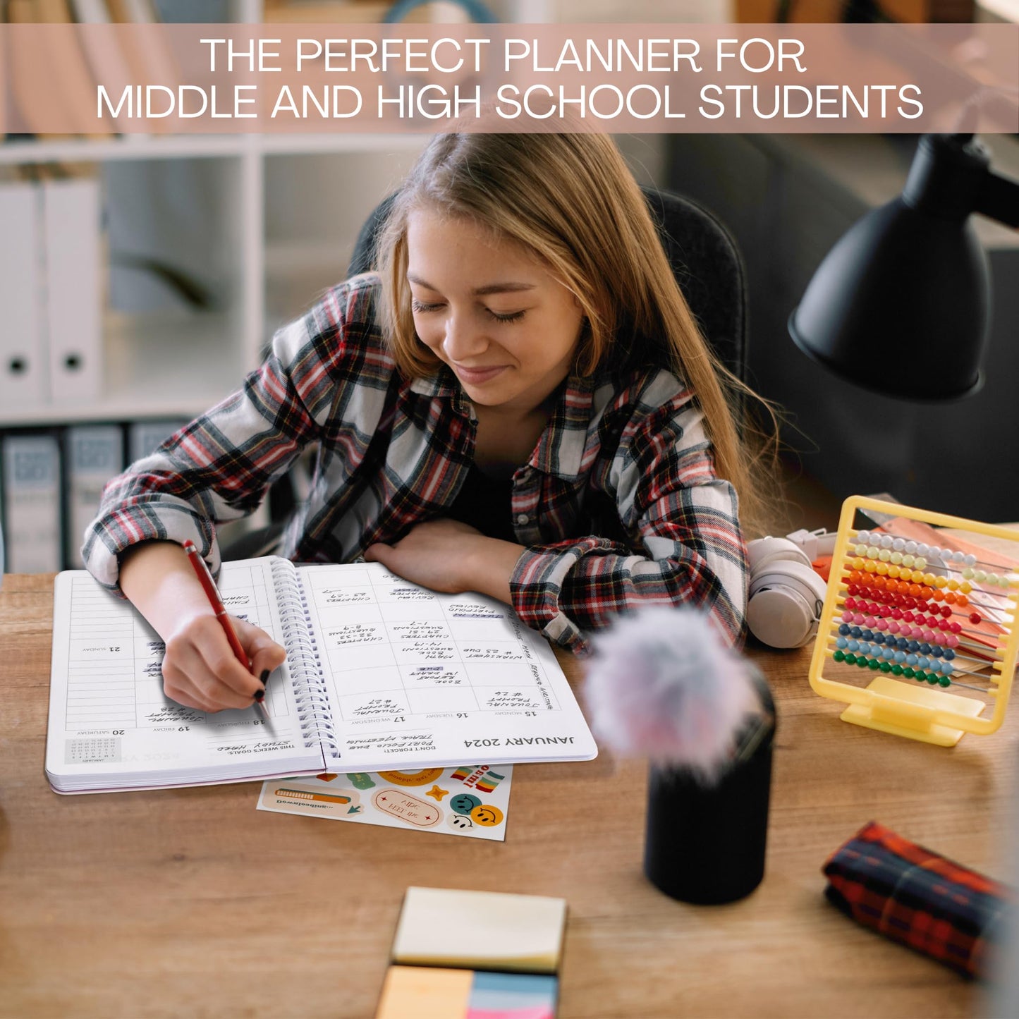 Simplified 2023-2024 Student Planner To Stay Organized - A Beautiful 8.5" x 5.5" Planner for Middle and High School Students with Weekly & Monthly Spreads For The 23-24 Academic Year
