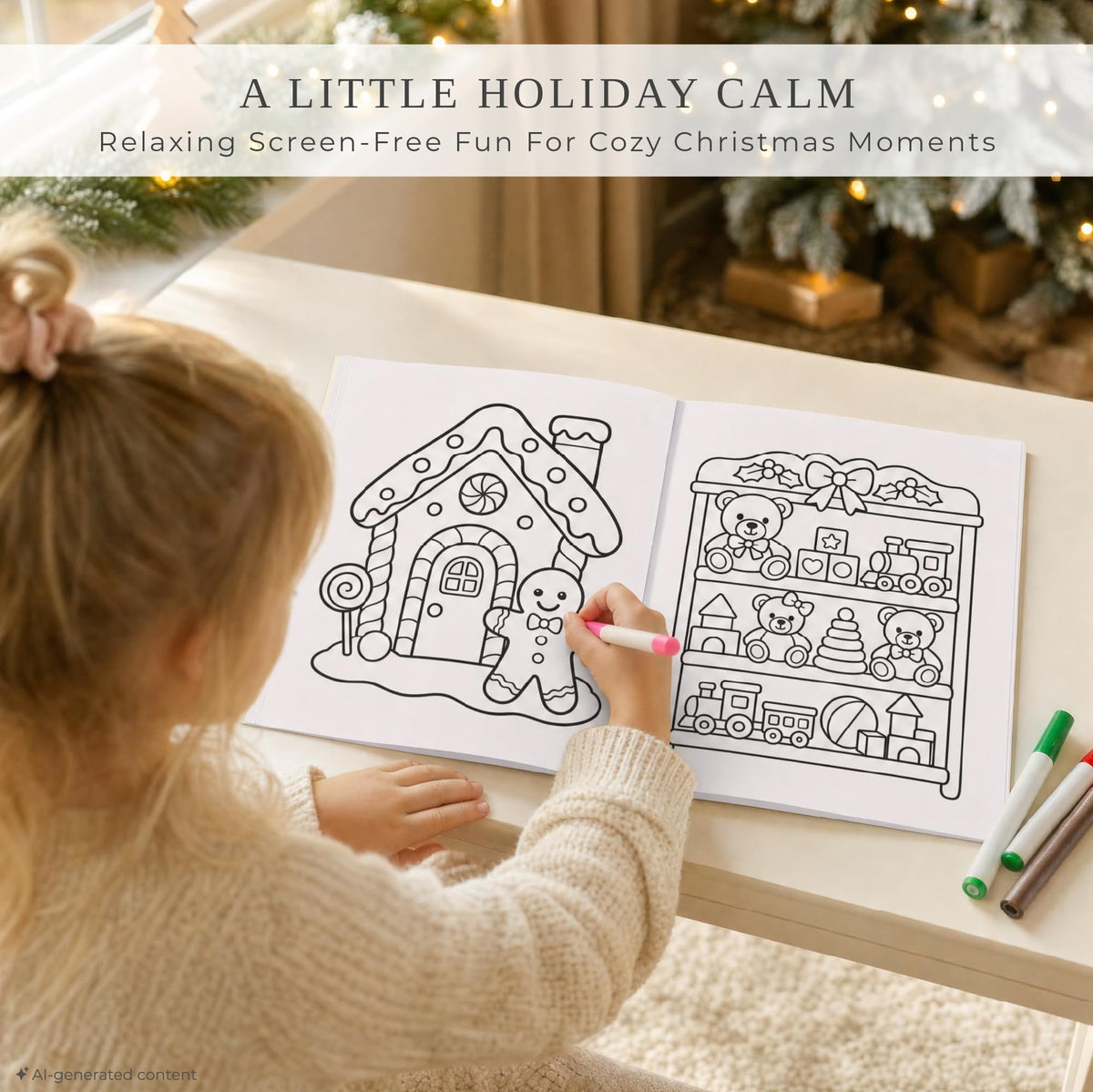 Fun Christmas Coloring Books for Kids Set of 3 - Beautiful Holiday Themes