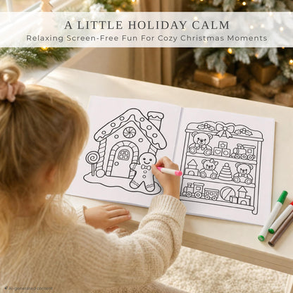 Fun Christmas Coloring Books for Kids Set of 3 - Beautiful Holiday Themes