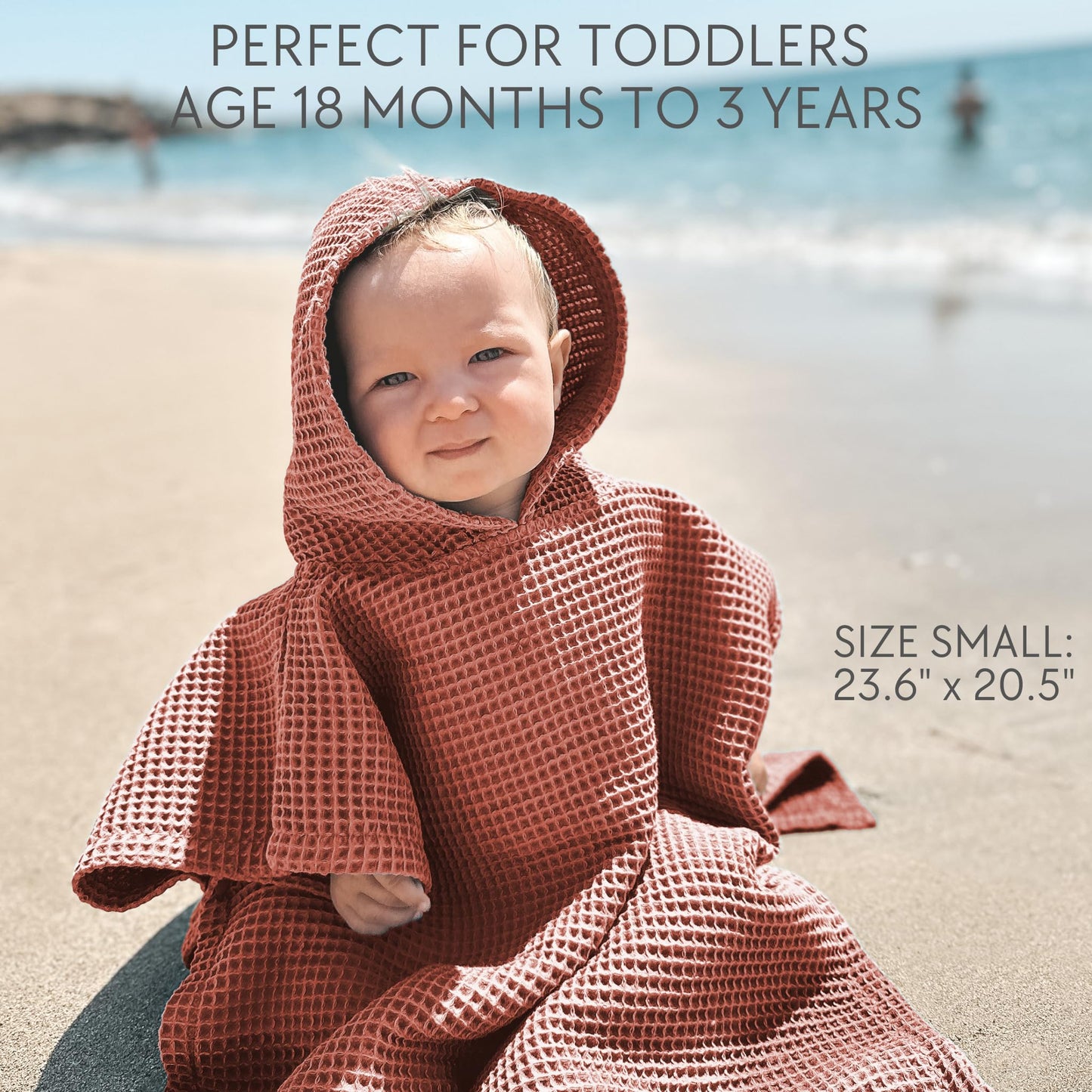 ZICOTO Soft Hooded Beach Towel for Kids - Cute Towel for Babies and Toddler Made of Waffle Cotton - Perfect Lightweight and Absorbent for Bath, Beach, Pool