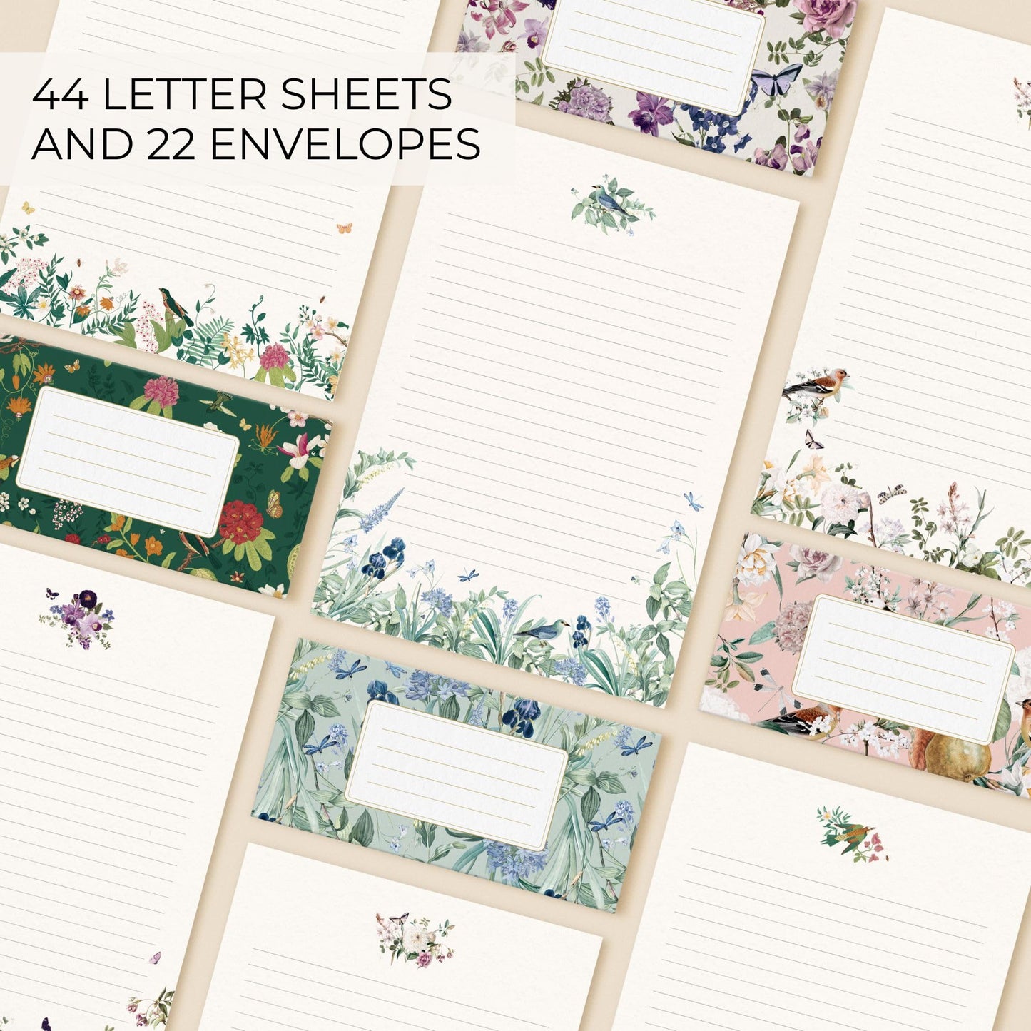 Beautiful Stationery Set with Envelopes - Premium-Quality, No-Bleed Lined Letter Writing Paper with Elegant Floral Designs - Cute Stationary Supplies Kit for Women & Personalized Gift for Loved Ones
