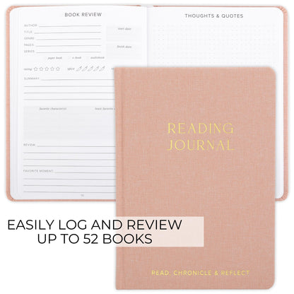 ZICOTO Beautiful Reading Journal for Book Lovers - Linen Hard Cover Book Makes a Great Gift for Readers - The Perfect Tracker with Reading Log & Review Pages For Keeping Notes on Your Favorite Books