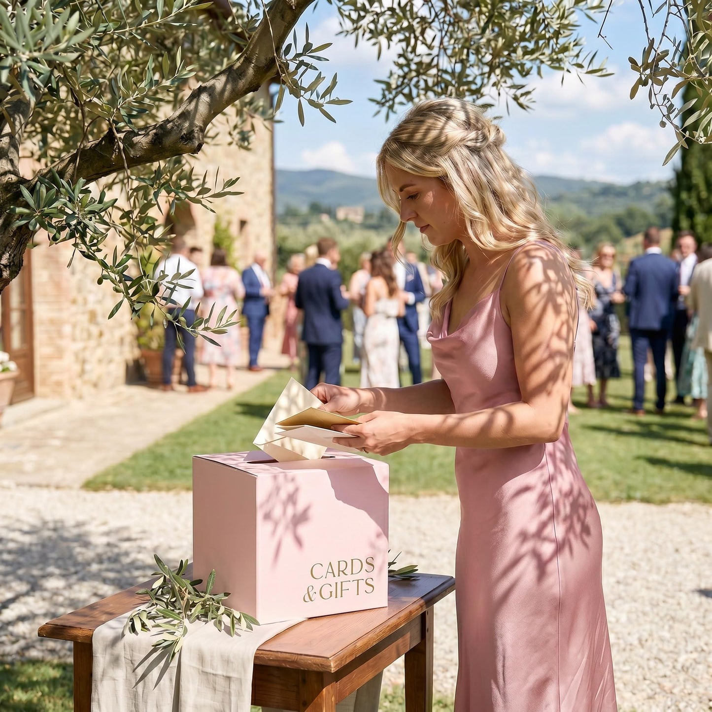 ZICOTO Elegant Wedding Card Box for a Beautiful Reception Gift Table – Lovely Card Box for Wedding, Graduation and Celebration Decor – Charming Envelope Gift Box