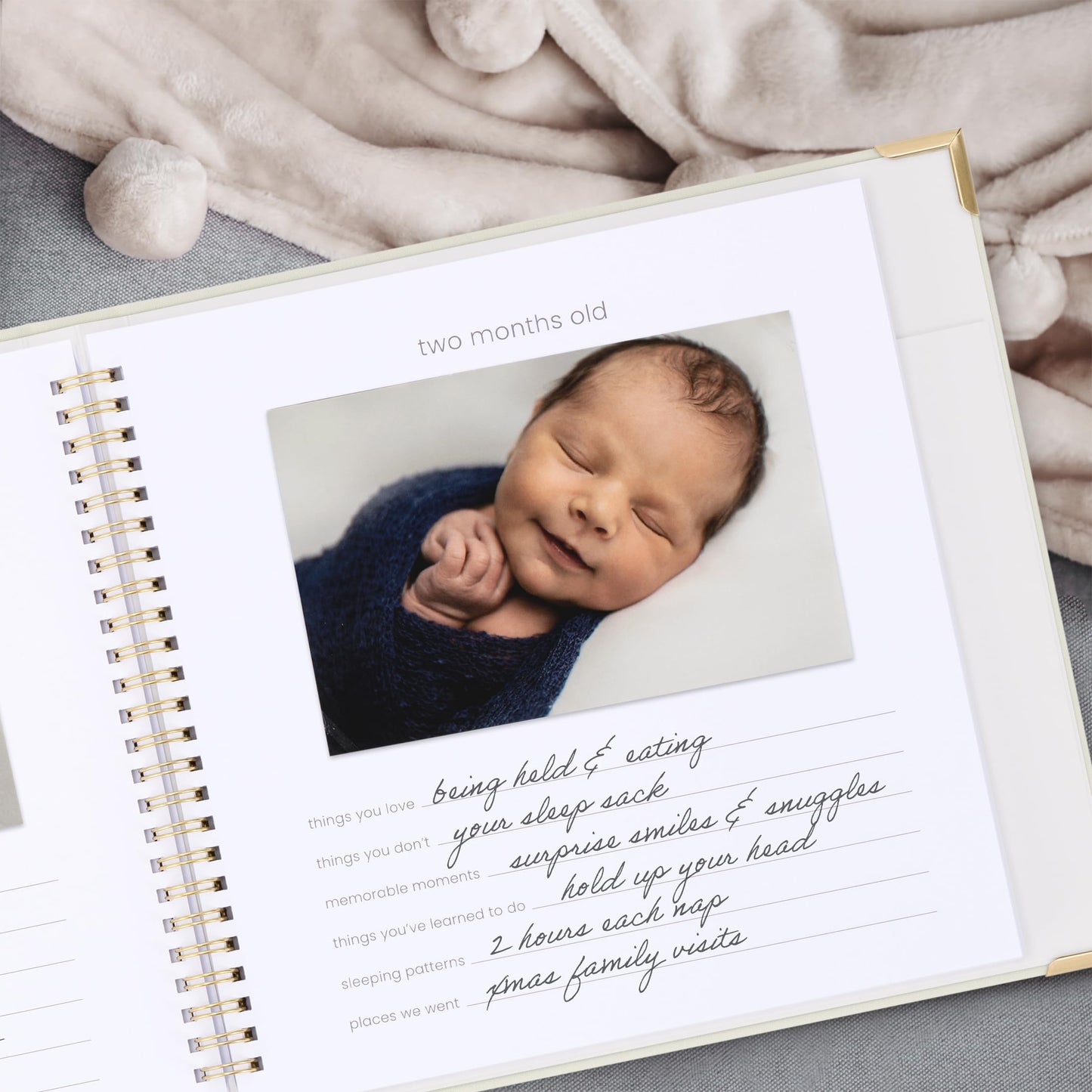 Keepsake Baby Memory Book for Boys and Girls - Timeless First 5 Year Baby Book With Photoslots - Cute Journal Scrapbook or Photo Album - Record a Milestone for Every Event from Birth to Age 5