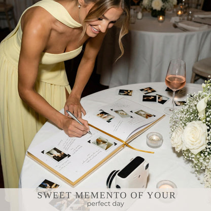 ZICOTO Beautiful Wedding Guest Book for Your Wedding Reception - Simply Elegant Guestbook to Sign in and Add Polaroid Photos - The Perfect Baby Shower Guest Book for The Special Day
