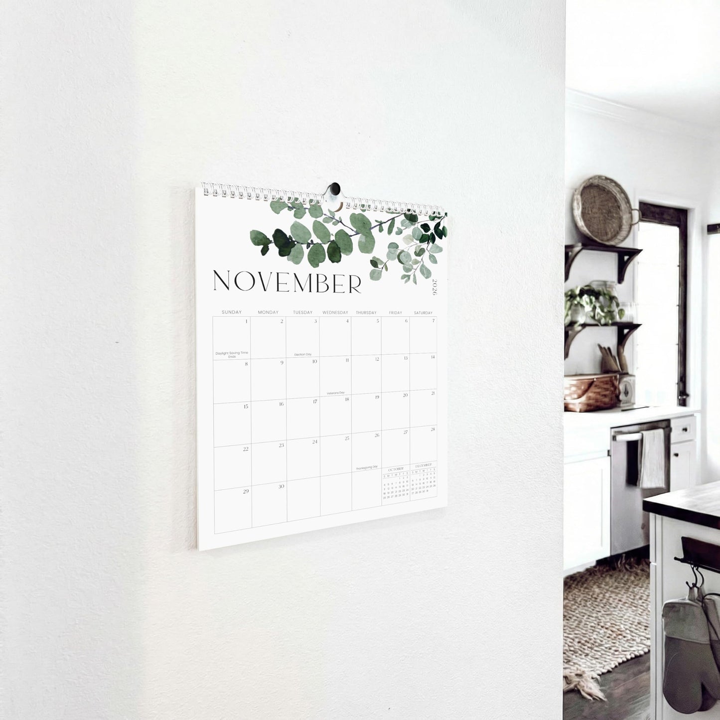 Aesthetic 2026-2027 Wall Calendar - Runs from January 2026 Until July 2027 - The Perfect Large Modern Greenery Calendar Planner for Easy Organizing