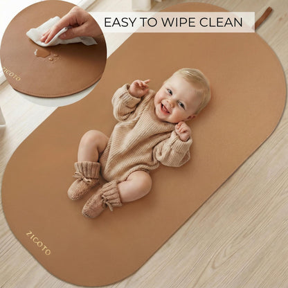 Beautiful Portable Baby Changing Pad - Wipeable and Easy to Clean Diaper Changing Mat - The Perfect Waterproof Vegan Leather Pad for Traveling
