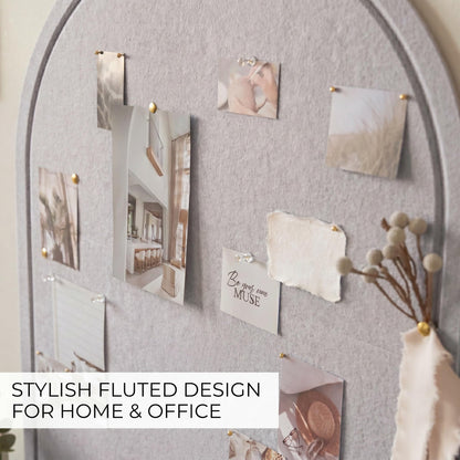 Large Arched Felt Bulletin Board - Stylish Perfectly Sized 21.5" x 17" Cork Board Alternative for Office & Wall Decor – Bulletin Board Set with Pins is Perfect to Display Your Photos
