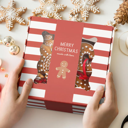 ZICOTO Beautiful Christmas Cookie Boxes Set Of 9 - Cute Containers Are Great To Share Delicious Homemade Cookies, Candy Or Cupcakes